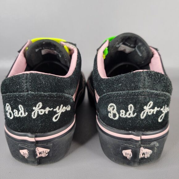 Vans Lazy Oaf Old Skool Platform Black Suede Heart Cutouts Bad For You Size 5 - Picture 11 of 16